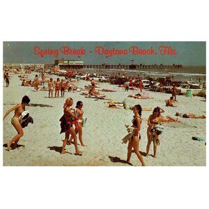 Postcard Chrome era Spring Break Daytona Beach Florida